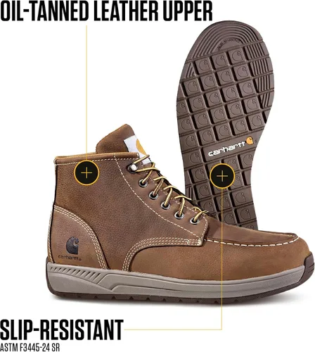 Vista 3 de Carhartt Botín de trabajo para hombre Cmx4023 4" ligero con puntera estilo mocasín y cuña casual