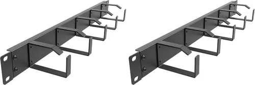 Vista 8 de 19-Inch 1U Metal Horizontal Rackmount 5 D-Rings Cable Manager El administrador vertical del alambre del panel de gestión de cables del estante 1U