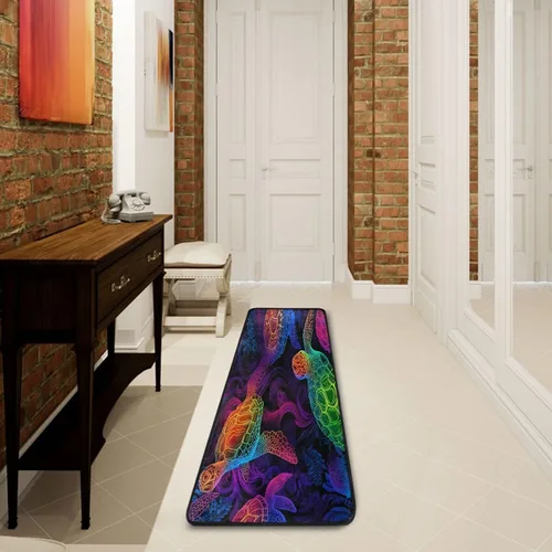 Vista 8 de Pink Paris Tower - Alfombra antideslizante rectangular lavable para dormitorio, sala de estar, baño, pasillos, decoración del hogar, 72 x 24 pulgadas
