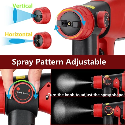 Vista 3 de Pulverizador de pintura inalámbrico compatible con batería Milwaukee M18 de 18 V, capacidad de 33.8 fl oz, pistola de pintura en aerosol HVLP, 3