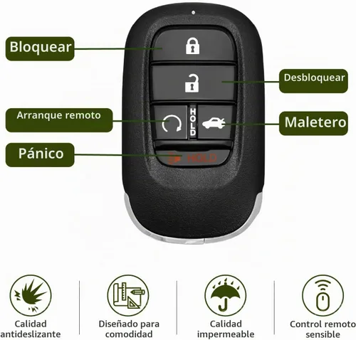 Vista 5 de Repuesto para llave Honda Accord KR5TP-4 de 2022, 2023, 2024, 2025, 5 botones, 433 MHz
