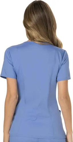 Vista 5 de Cherokee WW610 - Camiseta de ropa quirúrgica para mujer, estilo cruzado falso, para trabajar