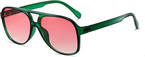 Vista 31 de Freckles Mark Lentes de sol clásicos estilo retro de los años 70 para mujeres y hombres, montura estilo aviador, cuadrada, grande y de moda