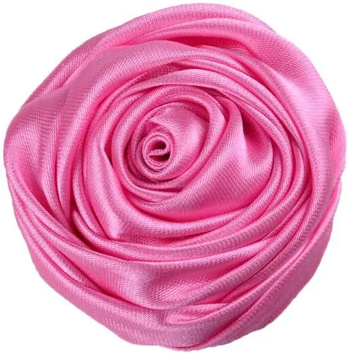Vista 2 de 20 piezas de tela de satén flores de tela de rosas para manualidades, vestido de costura, diadema, decoración de fiesta de boda