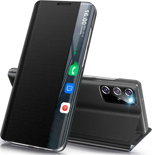 Vista 52 de Funda de teléfono para Samsung Galaxy A16 5G, Clear View Window Funda delgada de lujo para teléfono Galaxy A16 con soporte, funda protectora