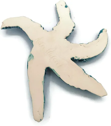 Vista 3 de 1Pc Handmade Ceramic Starfish Tile, Coastal Wall Decor for Home, Swimingpool Aquarium or Fish Tank, Beach Lover Gift for Women