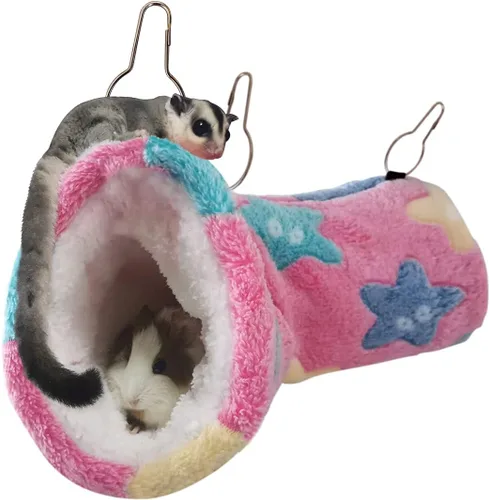 Vista 14 de LEFTSTARER Accesorios para conejillos de indias, accesorios para jaula de planeador de azúcar, juguetes para ratas de hámster, hamaca, hurón, túnel