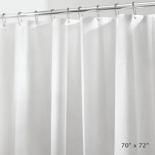 Vista 2 de Forro de cortina de ducha impermeable PEVA con 12 ojales reforzados, 72 x 70 pulgadas, transparente