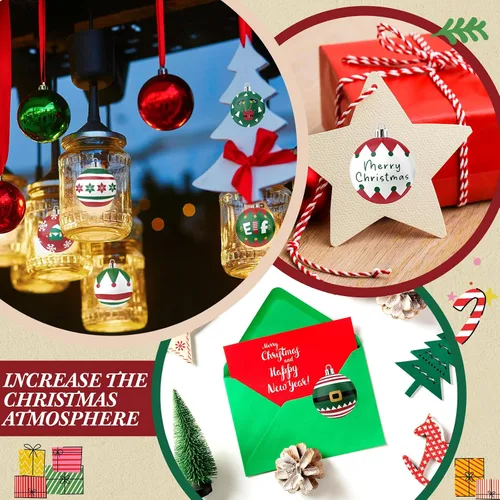 Vista 6 de 1000 calcomanías de rollo de adornos navideños