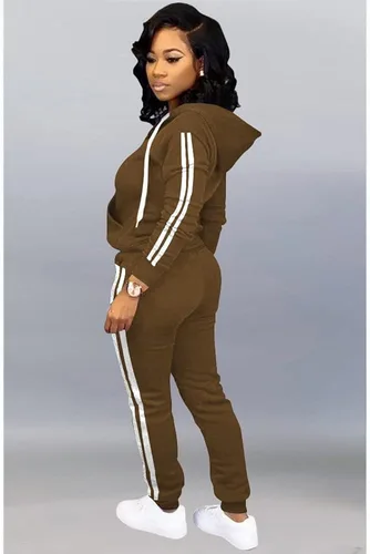 Vista 6 de TOPSRANI Conjunto de dos piezas para mujer conjunto de sudadera con capucha y pantalones deportivos a juego