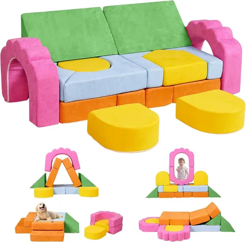 Vista 7 de 13 Piezas Bloques de Escalada de Espuma para Niños Pequeños de 1-3 Años Juego Suave de Escalada Floral para Niños para Interiores, Juguetes