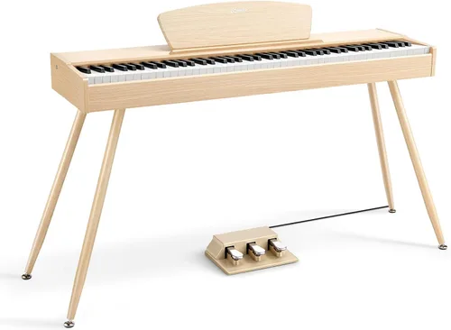 Vista 9 de Donner DDP-80 - Piano digital de 88 teclas, teclado pesado de tamaño completo, piano eléctrico de tamaño completo para principiantes, con atril