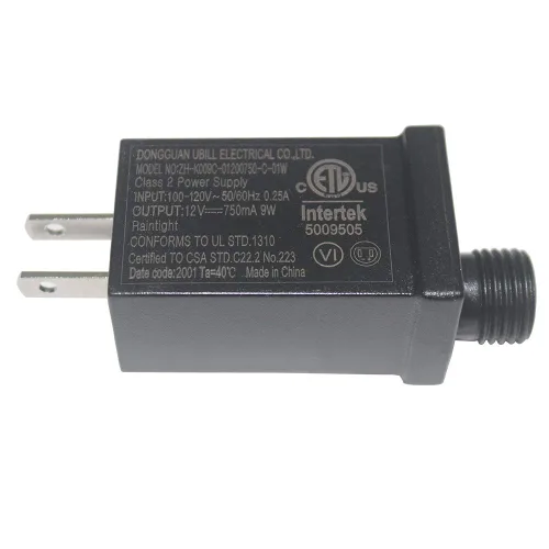 Vista 2 de 12 V 9 W transformador LED de bajo voltaje impermeable IP44 controlador de LED de temporada adaptador de enchufe de EE. UU. para luces de cadena