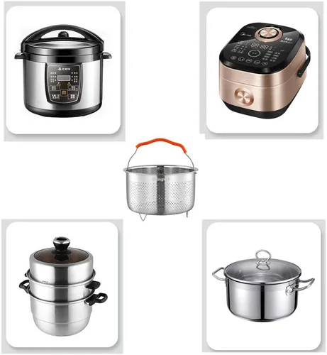 Vista 7 de Cesta de vapor para olla instantánea 18/8 de acero inoxidable colador cesta accesorios para olla a presión (2L)