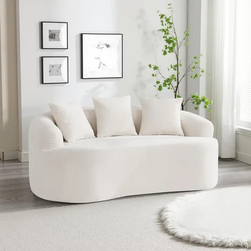 Vista 8 de Sofá modular de 4 plazas sin hueso de 110 pulgadas, sofá de nube curvado de chenilla de gran tamaño, sofás modernos de 4 plazas para sala de estar
