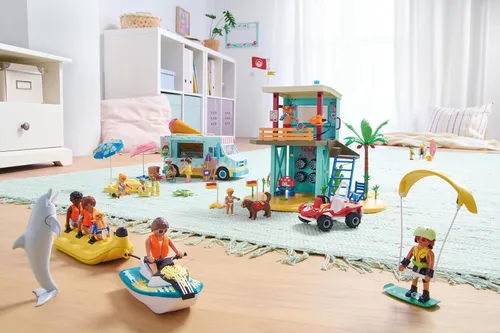 Vista 7 de Playmobil Torre de salvavidas con buggy de playa