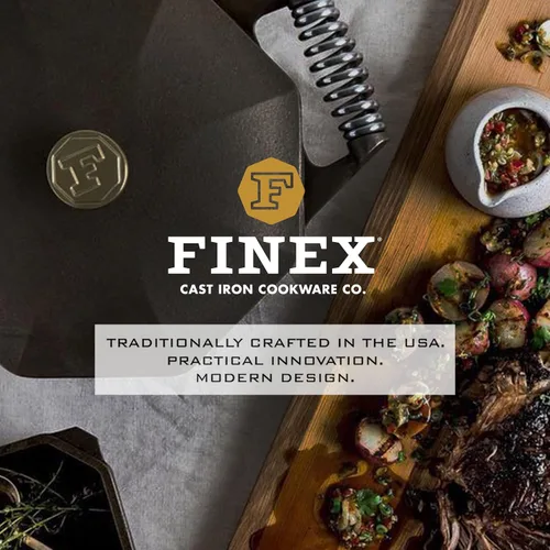 Vista 8 de FINEX - Plancha de hierro fundido de 22 pulgadas, placa de plancha, distribución uniforme del calor, cocción antiadherente, sartén doble de hierro