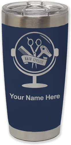 Vista 19 de LaserGram Taza de 20 onzas con aislamiento al vacío, para estilista de cabello, con grabado personalizado incluido (negro) Engraved Gift for Hair