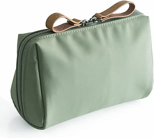 Vista 9 de Pequeña bolsa de maquillaje para bolso, bolsa de maquillaje, pequeña bolsa de cosméticos, mini bolso portátil para mujeres y niñas, Negro