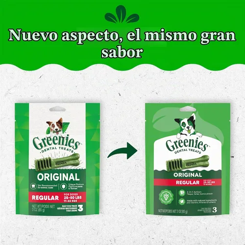 Vista 2 de Greenies - Golosinas dentales regulares para perros, sabor original de pollo, 3