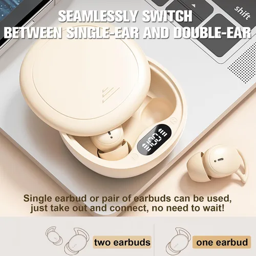 Vista 4 de Auriculares inalámbricos pequeños invisibles cómodos inalámbricos Bluetooth con cancelación de ruido en el oído, auriculares suaves para pequeños