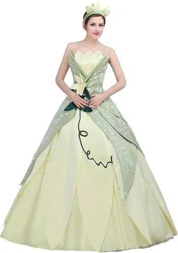 Vista 5 de Angelaicos Vestido de fiesta con diseño de hojas cosidas a mano para mujer forro polar verde con licencia oficial de star wars silent one crew