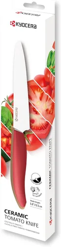 Vista 7 de Kyocera Revolution - Cuchillo de tomate de cerámica micro dentado de 5 Hoja de circonita japonesa no corrosiva con un borde micro dentado
