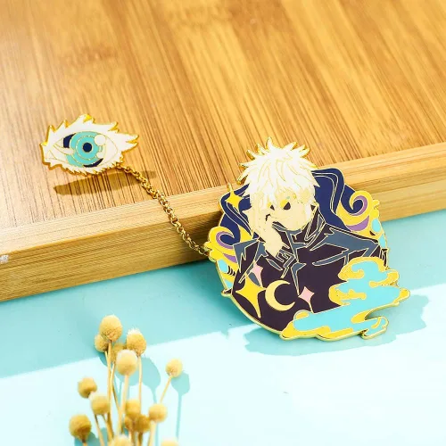 Vista 5 de Anime Jujutsu Kaisen Enamel Pins - Jujutsu Kaisen Character Figure Cosplay Lapel Pin Metal Brooches Badges Gifts for Fans