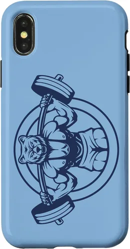 Vista 5 de iPhone 16 Bear Barbell diseño para culturistas caso de culturismo