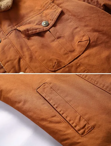 Vista 4 de Vcansion Men's Classic Winter Jacket Coat Fleece Lined Windproof Outerwear