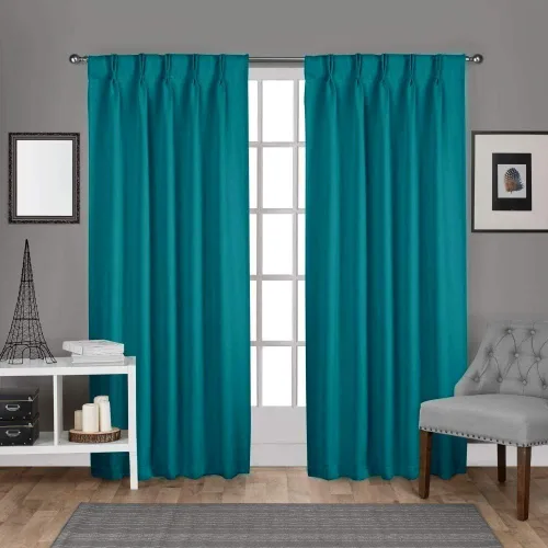 Vista 23 de Par de paneles de cortinas plisadas de doble pellizco para ventana (con 2 paneles combinados, 42 pulgadas de ancho x 45 pulgadas de largo)