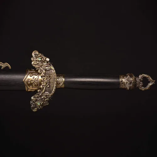 Vista 3 de La espada SV Qingming comenzó en China hace más de 2000 años, acero al carbono Martial Arts Sword Carbon Steel 39.4 inches, Collection