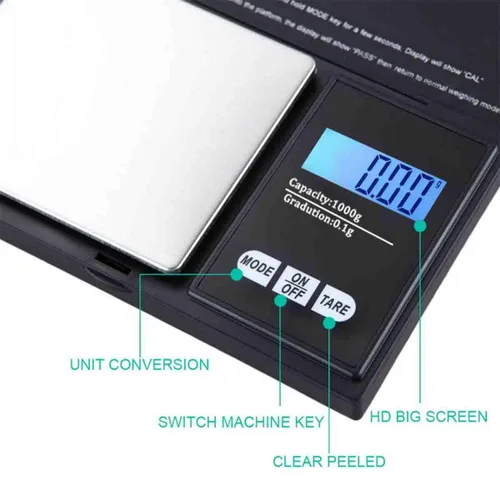Vista 9 de Negro 35.27 oz Digital Pocket Gram Escala 0.00 oz Precisión, Pesaje de Alta Precisión Gramos de Escala Gramos para: Laboratorio, Comida, Cocina