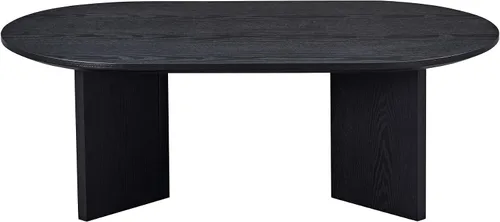 Vista 9 de KEVINSPACE W39.37 Mesa de centro ovalada para sala de estar Casa Moderna Mesa de café con diseño Patas de mesa de centro de madera Mesa de té 39.37