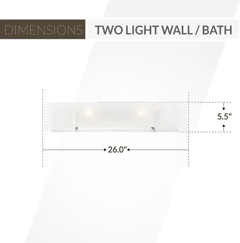 Vista 3 de Generation Lighting 4430802-05 - Lámpara de pared para baño de 2 luces (cromada) 4430802-05 Lámpara de baño para decoración del hogar La lámpara