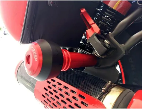Vista 4 de Marco deslizante de escape de motocicleta Protector de choque deslizante compatible con Suzuki Gixxer 250/SF250/150 GSX250R DL250 GW250 V-Strom250