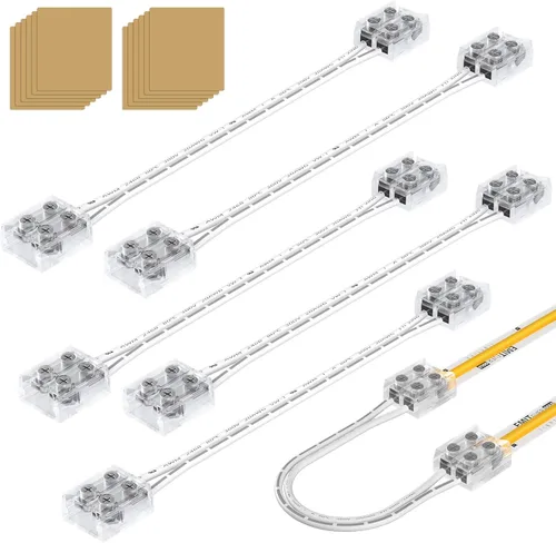 Vista 9 de EMITEVER - Paquete de 2 conectores de tira LED, extensión sin soldadura de 2 pines para luz de 0.315 in works with 5V/12V/24V LED strip