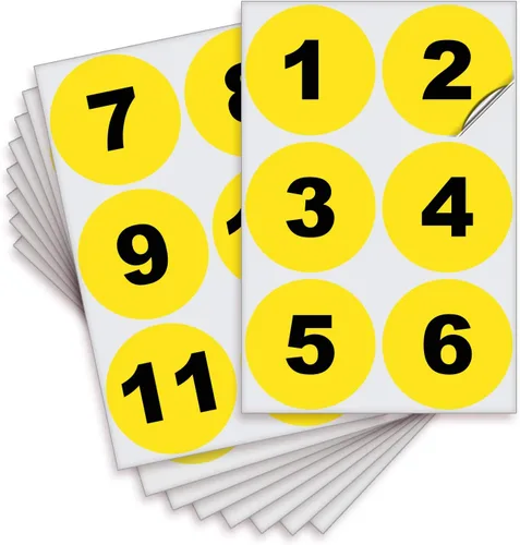 Vista 13 de iSYFIX Calcomanías negras de números consecutivos – 1 a 50, 1 pulgada, 1 juego – Vinilo autoadhesivo de alta calidad ideal para inventario