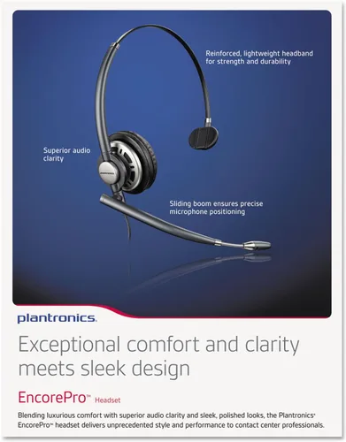 Vista 2 de Plantronics 78712-101 EncorePRO 710 Auriculares de desconexión rápida con cable, color negro, no compatible con USB