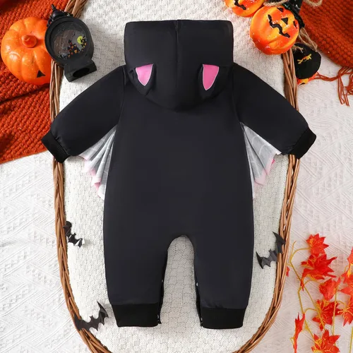 Vista 51 de AGQT Disfraz de murciélago de Halloween para bebé, niño y niña, 2 piezas, talla de 0 a 24 meses