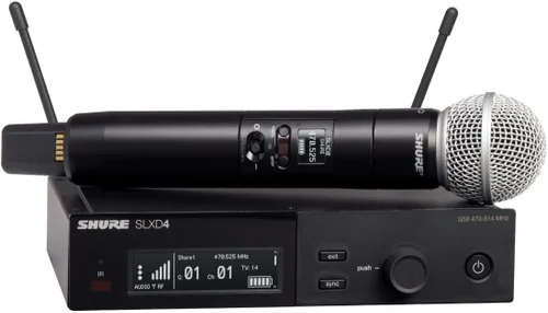 Vista 9 de Sistema de micrófono inalámbrico digital de doble canal Shure SLXD24D/SM58 - Incluye dos transmisores de mano SLXD2 con cápsulas de micrófono vocal