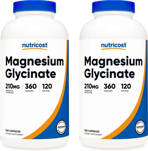 Vista 7 de Nutricost Cápsulas de glicinato de magnesio (90 cápsulas, 210 mg por porción) - Suplemento de glicinato de magnesio para una absorción suave