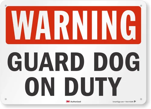 Vista 9 de SmartSign - S-2430-AL-10 Advertencia - Señal de guardia de servicio 7 "x 10" Aluminio Negro/Rojo sobre Blanco