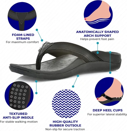 Vista 2 de Footminders BALTRA - Sandalias ortopédicas unisex con soporte para el arco (par), alivia el dolor de pies debido a pies planos y fascitis plantar