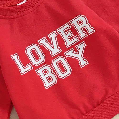 Vista 141 de Traje de San Valentín para bebé, niña, niño, traje de San Valentín, sudadera de manga larga con estampado de corazón