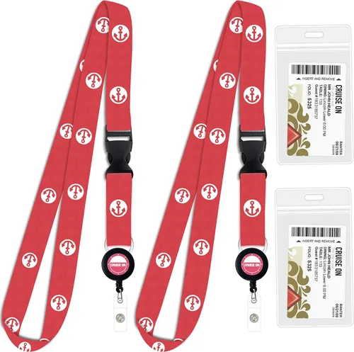 Vista 19 de Cordón de crucero de Cruise On para tarjetas de barco – Paquete de 2 con insignia retráctil y soporte impermeable para tarjetas de llave
