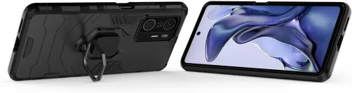 Vista 2 de MaiJin Compatible con Xiaomi Mi 11T, funda Mi11T Pro, soporte de agarre de anillo de metal, parachoques duro a prueba de golpes