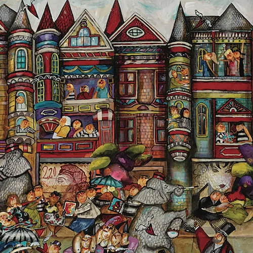 Vista 5 de Elephant Walk by Jennifer Garant, rompecabezas de 1000 piezas, 24 x 30 pulgadas, multicolor