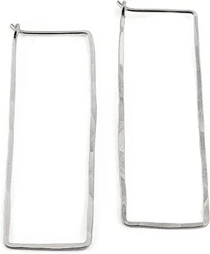 Vista 132 de Aretes de aro finos martillados, elegantes plata esterlina geométrica sólida, relleno de oro y relleno de oro rosa; para mujer por Lotus Stone