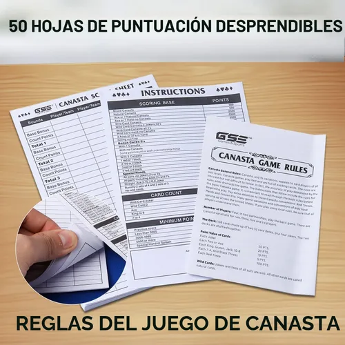 Vista 4 de GSE Juego de cartas Canasta azul de 2 barajas con bandeja giratoria Tarjetas y bandeja azules